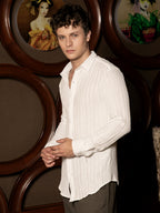 Campus Sutra Cloud-Lined Textured Shirt