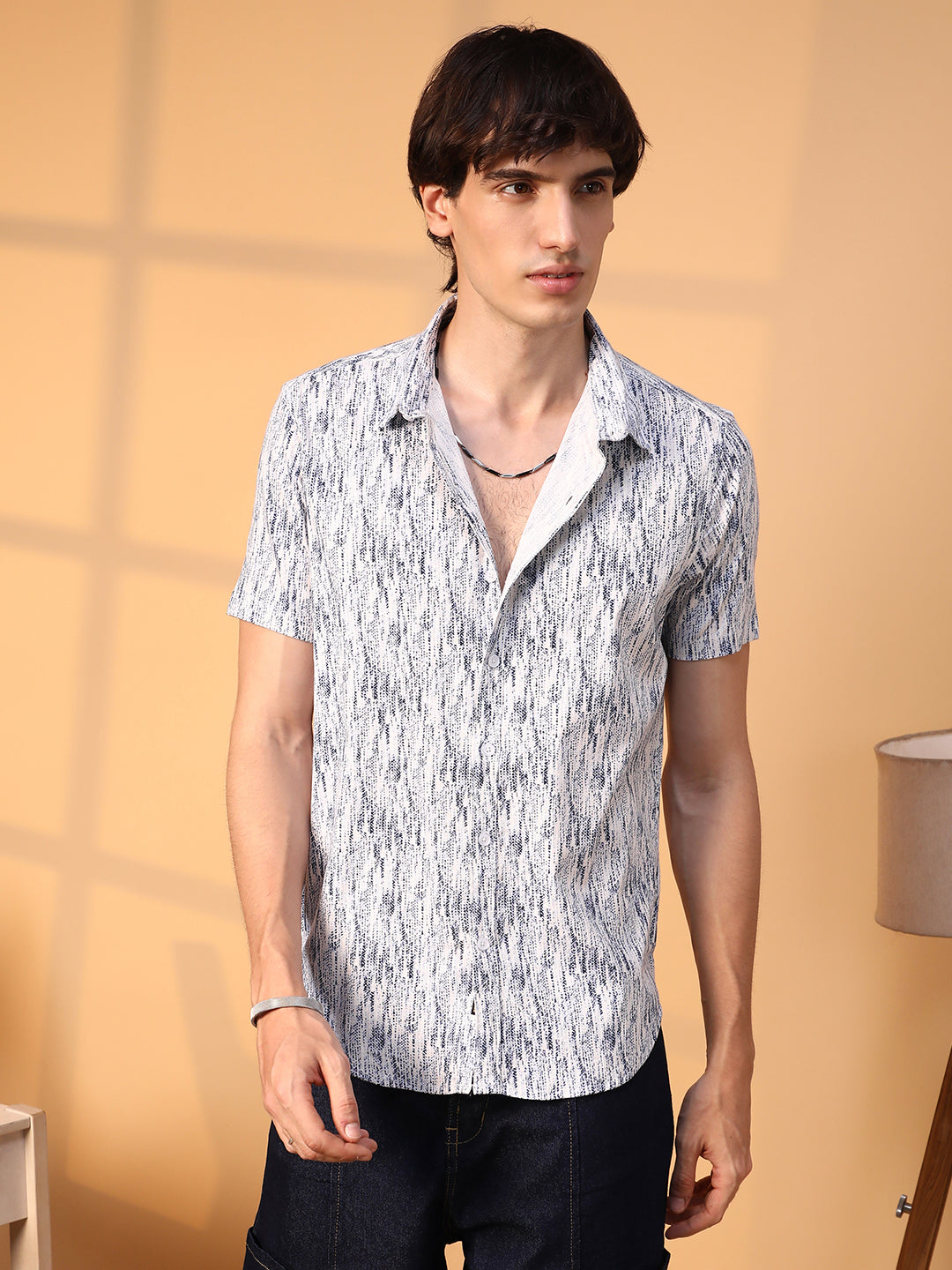Campus Sutra Contrast Grazed Shirt