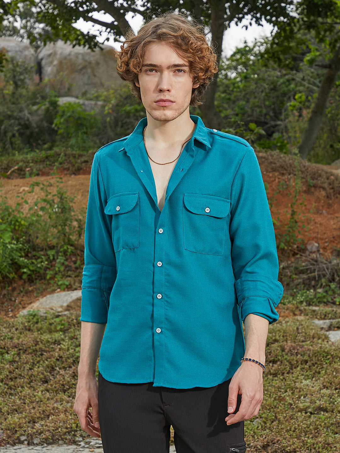 Campus Sutra Woven Utility Shirt