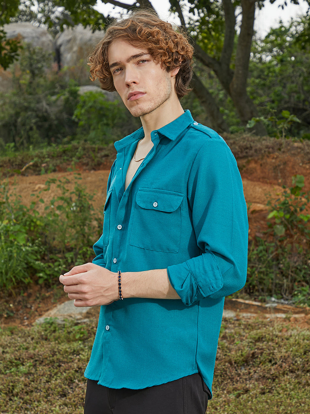 Campus Sutra Woven Utility Shirt