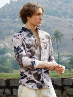 Campus Sutra Artistic Foliage Shirt