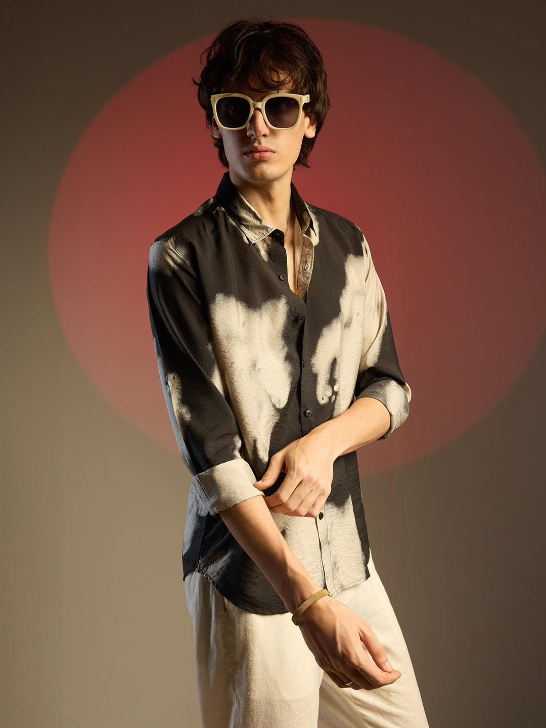 Campus Sutra Contrast Dab Shirt