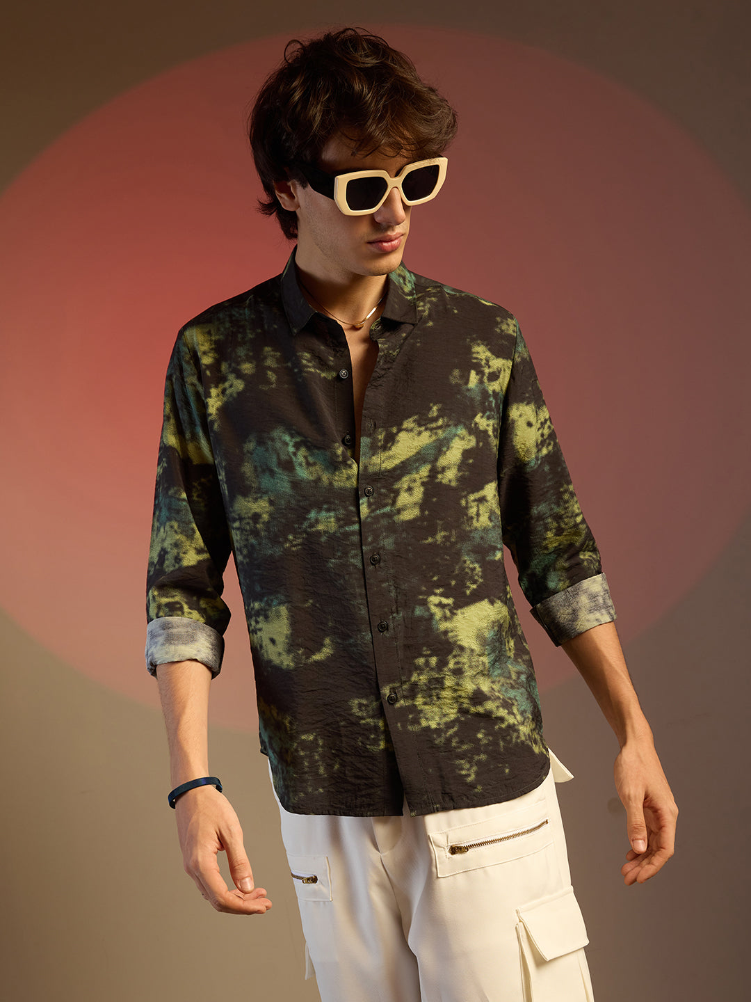 Campus Sutra Contrast Dab Shirt