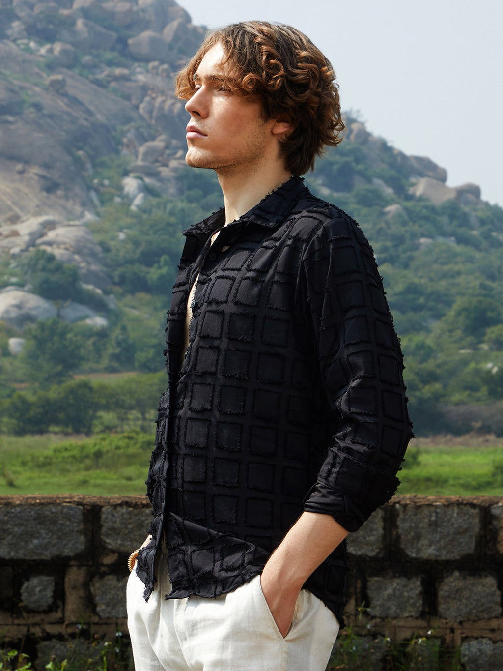 Campus Sutra Cubic-Tassel Shirt