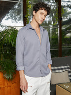 Campus Sutra Waffle-Textured Shirt