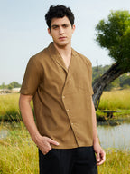 Campus Sutra Asymmetrical Cuban Shirt