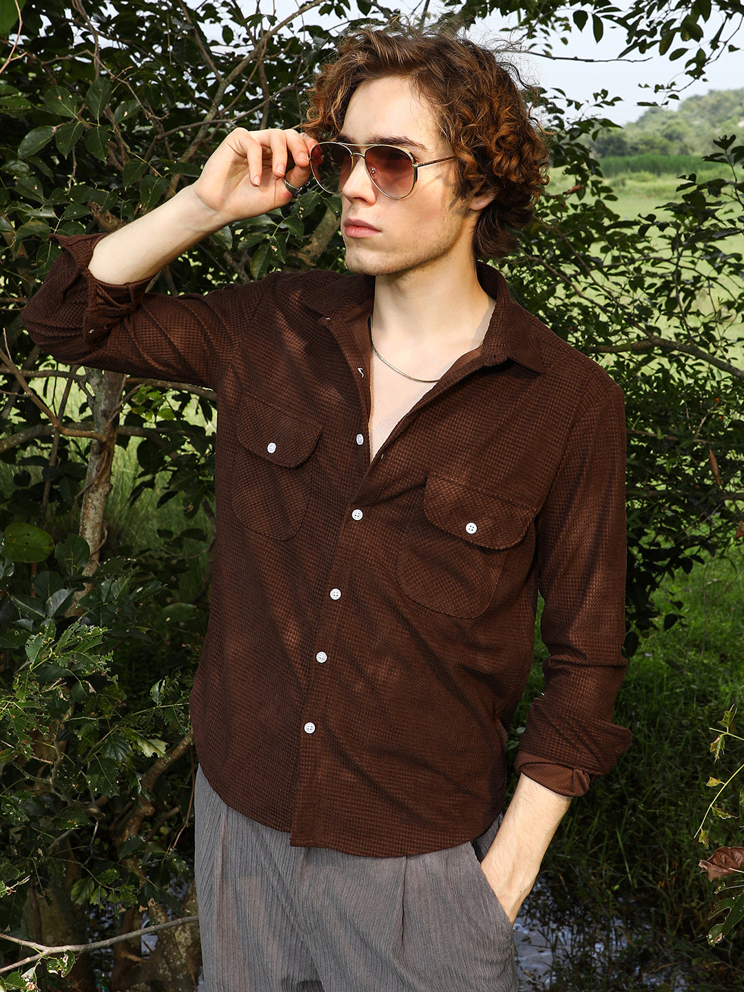 Campus Sutra Tactile Utility Shirt