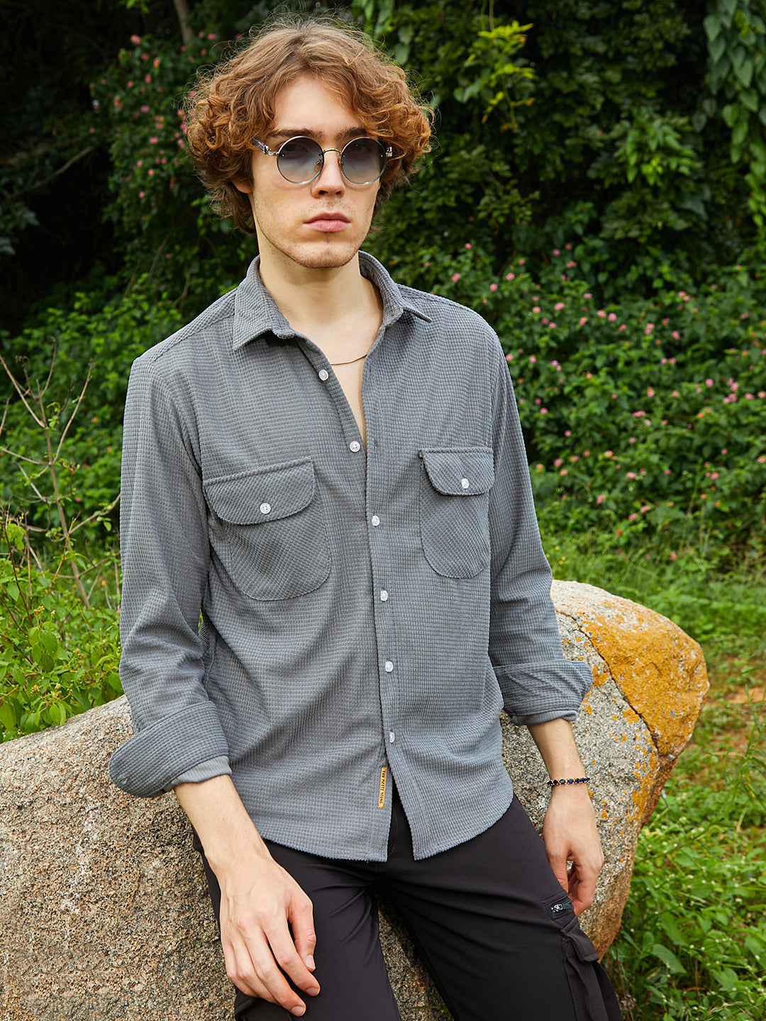 Campus Sutra Micro-Tactile Utility Shirt