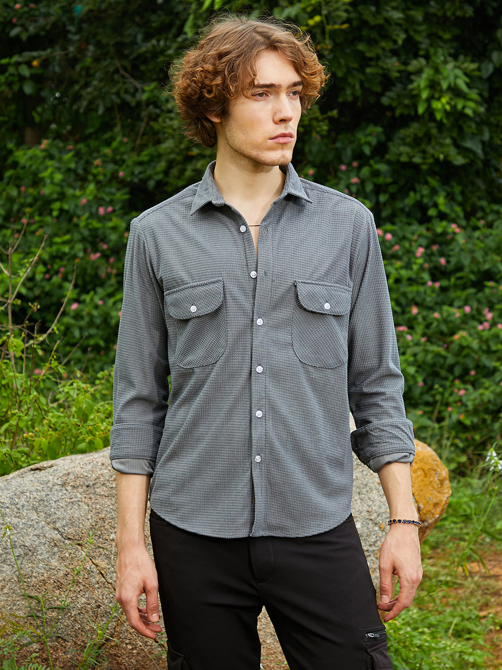 Campus Sutra Micro-Tactile Utility Shirt