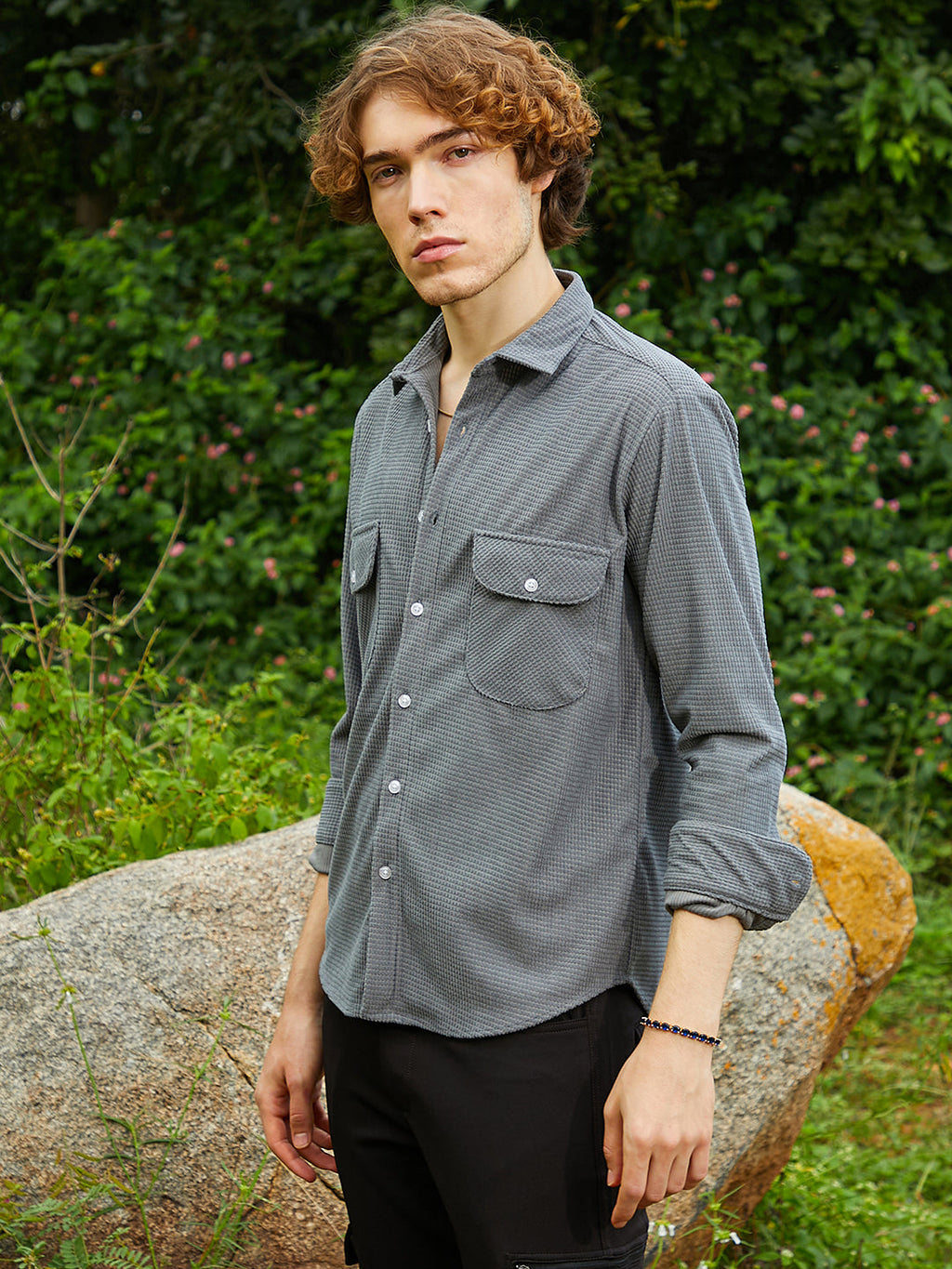 Campus Sutra Micro-Tactile Utility Shirt