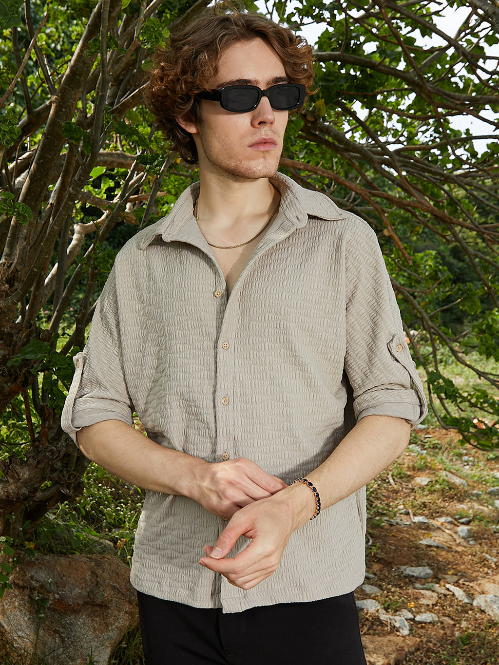 Campus Sutra Wavelength-Tactile Shirt