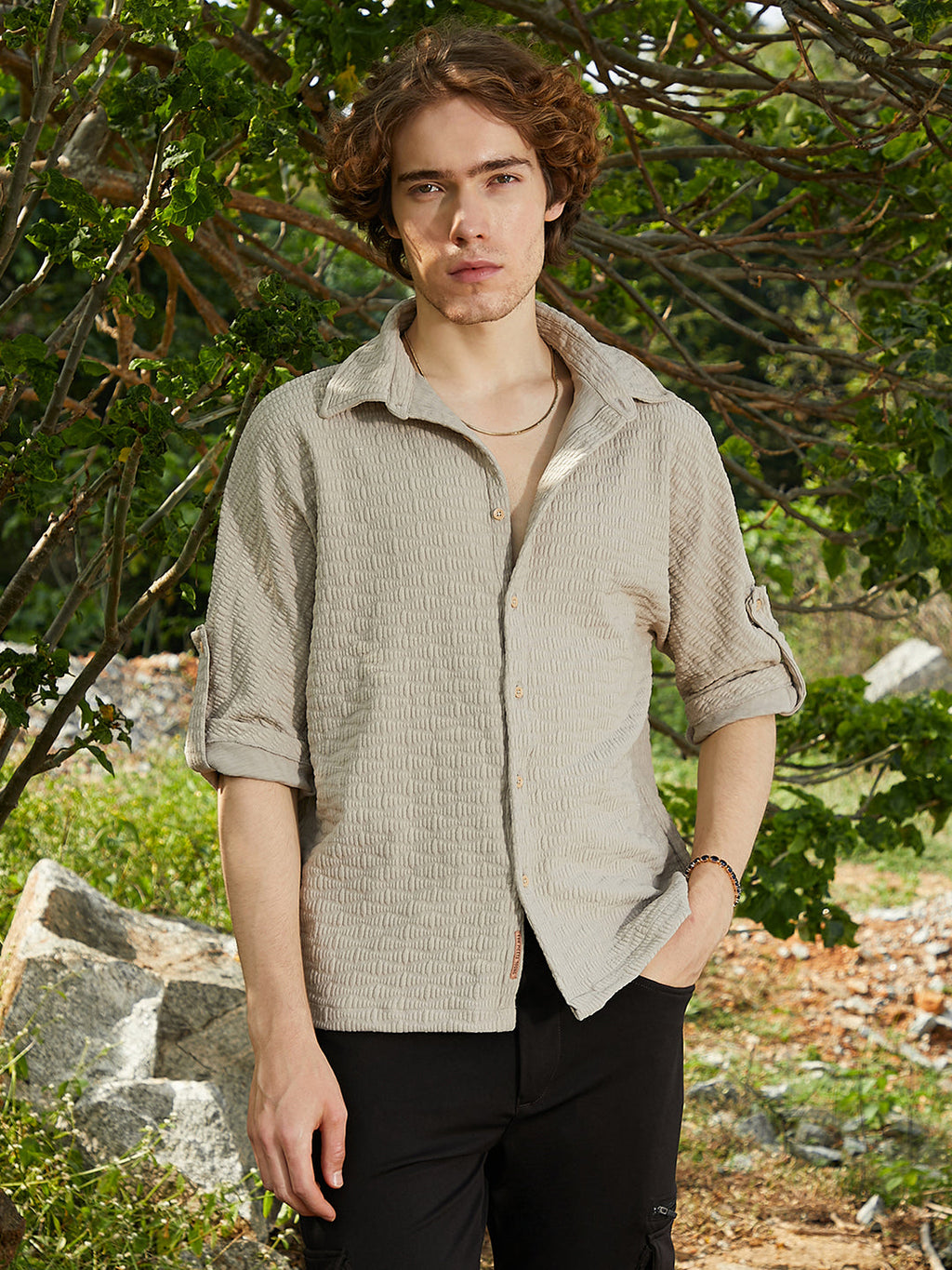 Campus Sutra Wavelength-Tactile Shirt