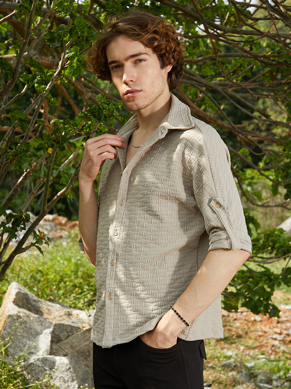 Campus Sutra Wavelength-Tactile Shirt