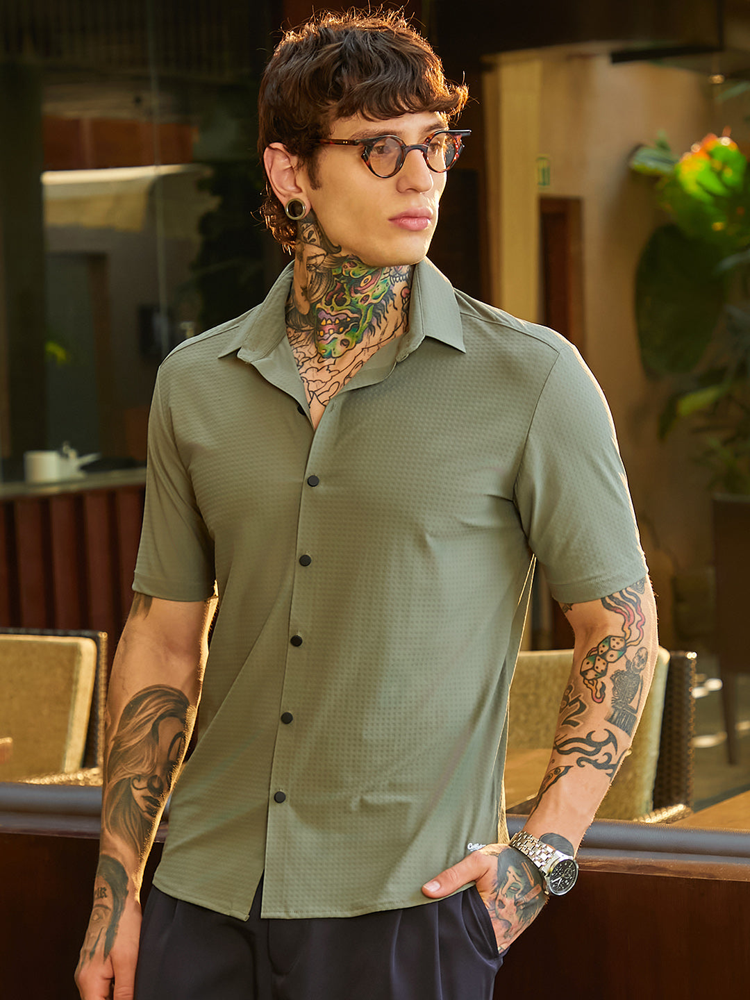 Campus Sutra Seamless Cuboid Shirt