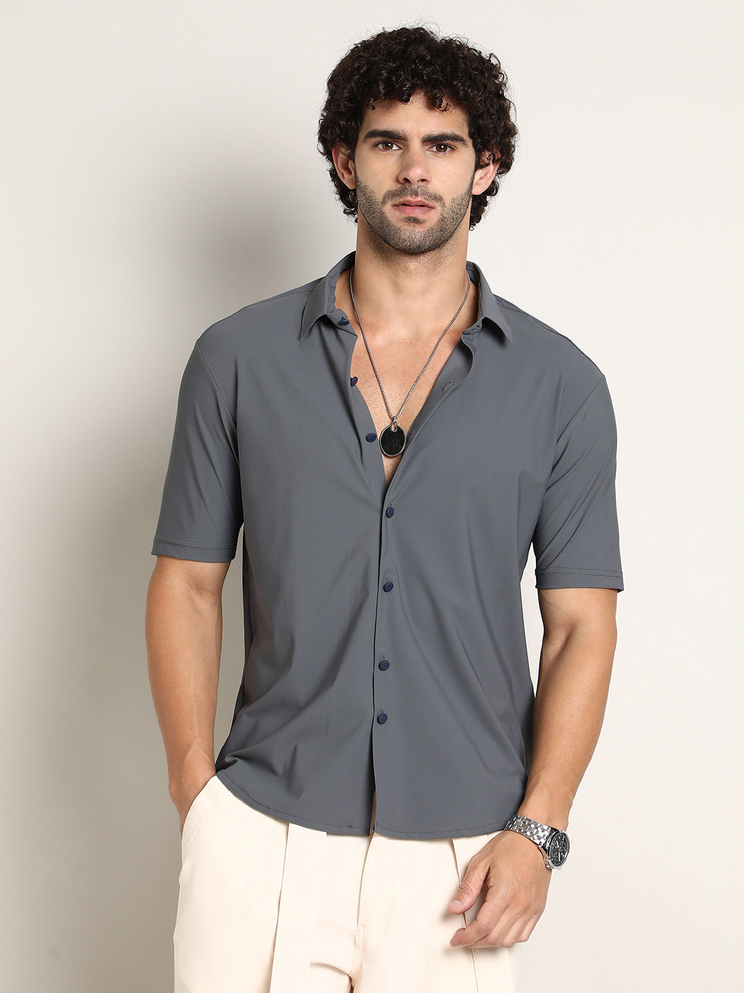 Campus Sutra Seamless Waffle Shirt