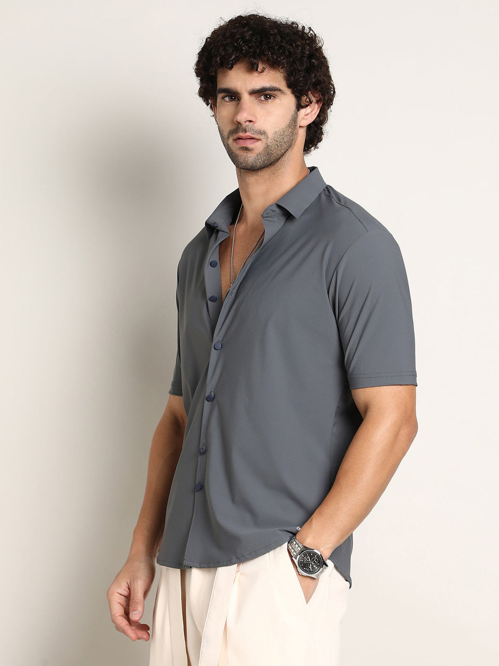 Campus Sutra Seamless Waffle Shirt