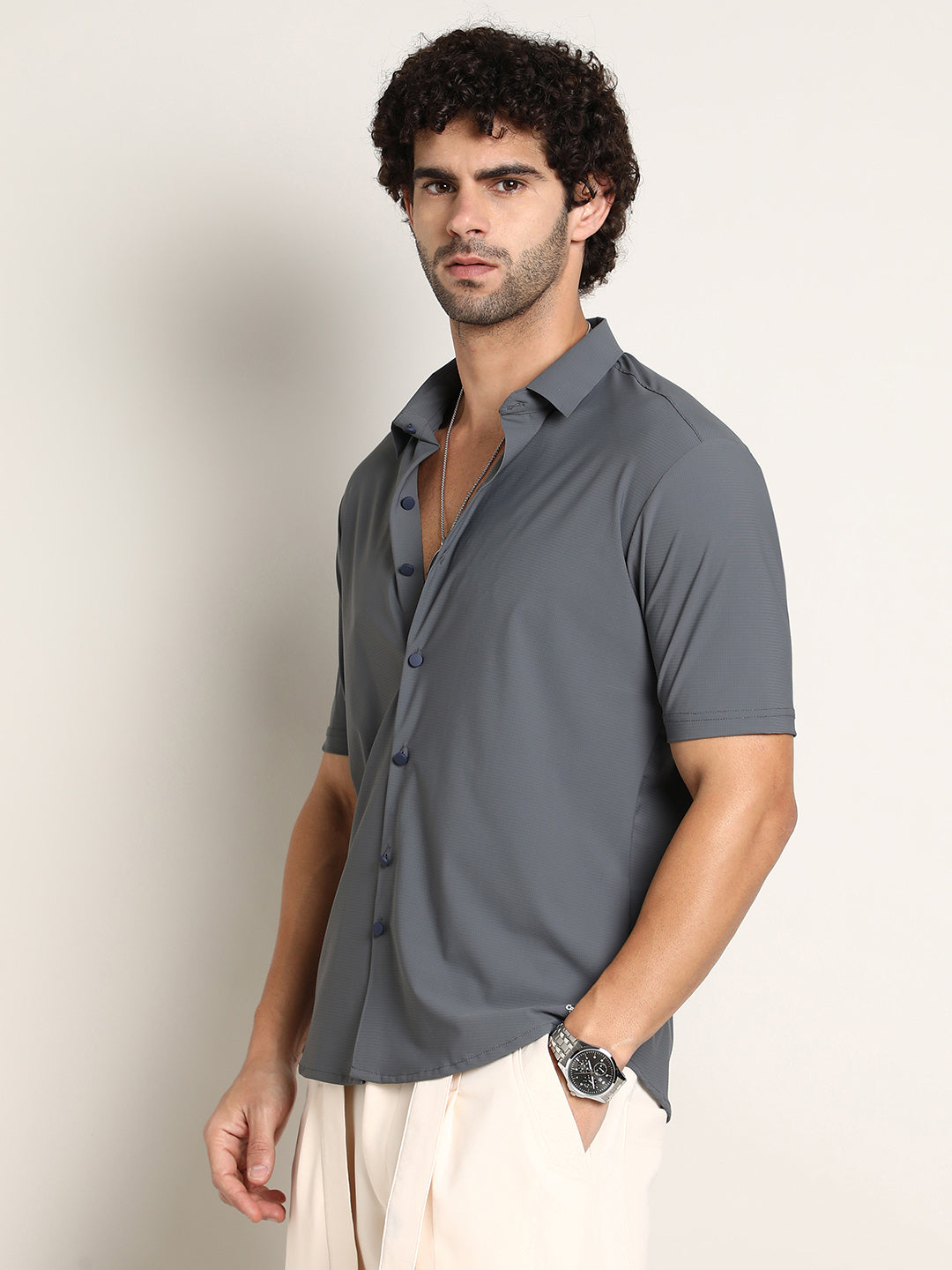 Campus Sutra Seamless Waffle Shirt