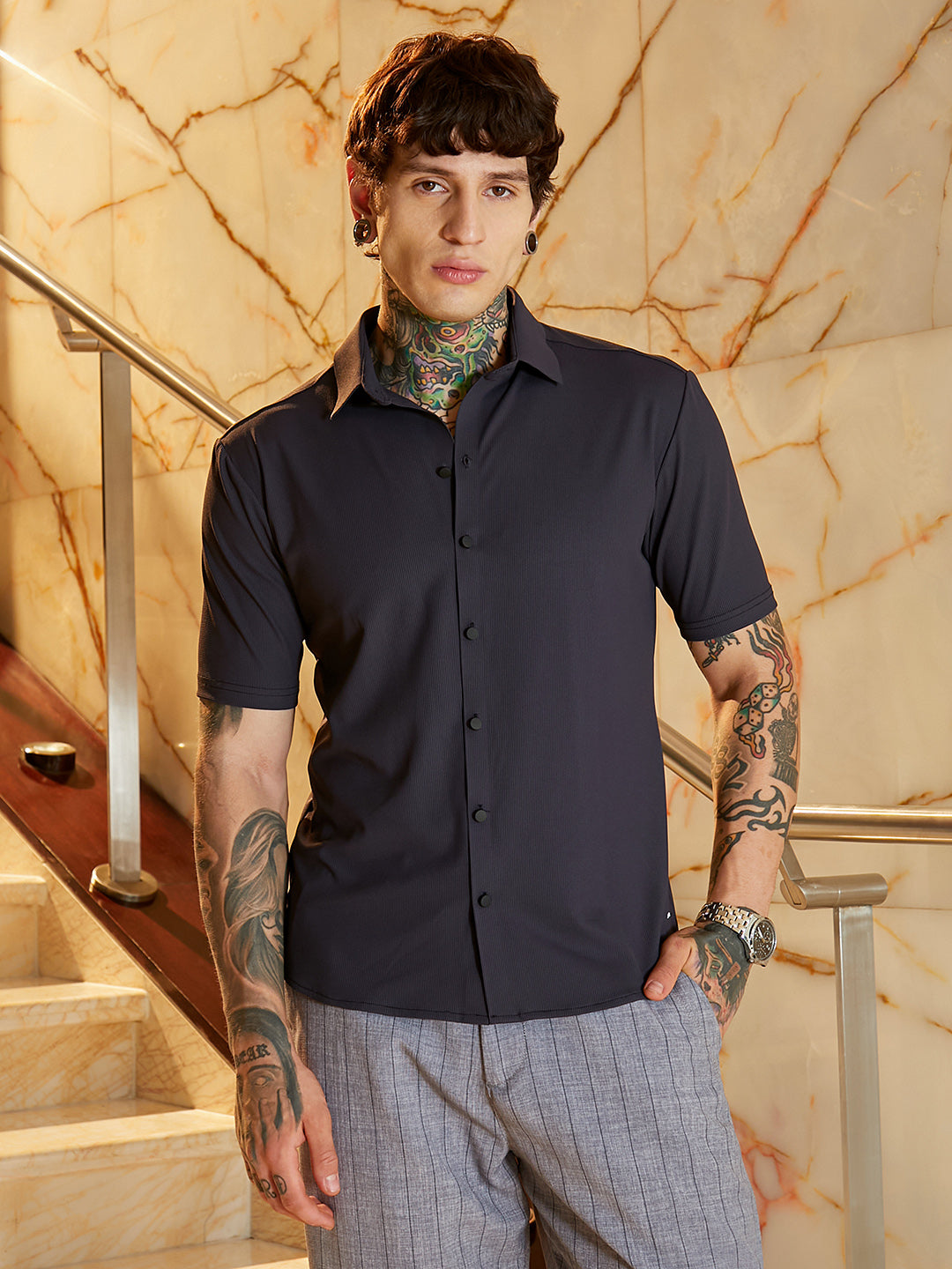Campus Sutra Seamless Cuboid Shirt