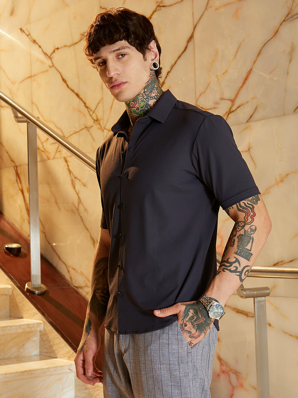 Campus Sutra Seamless Cuboid Shirt