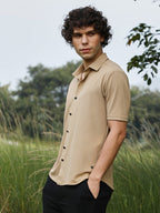 Campus Sutra Solid Knit Shirt