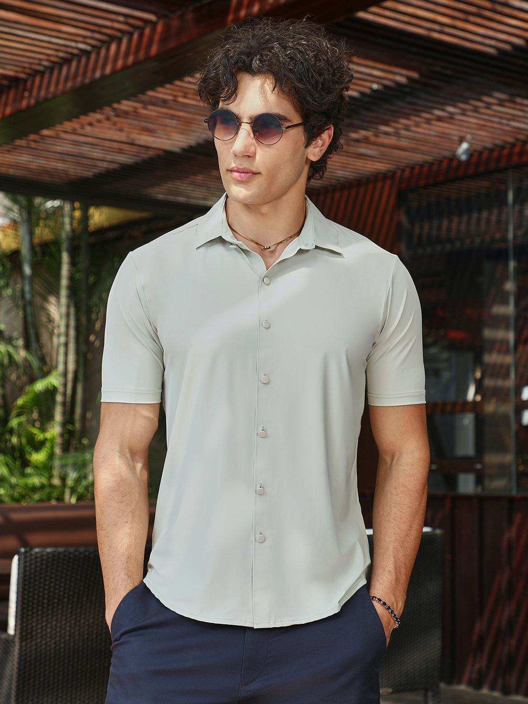 Campus Sutra Seamless Solid Shirt