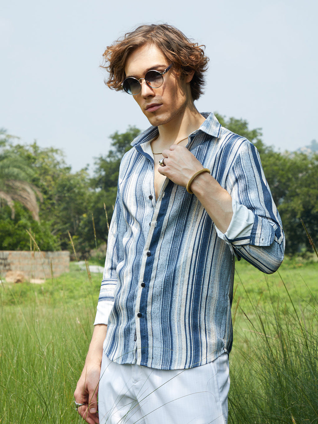 Campus Sutra Multitrack-Striped Shirt