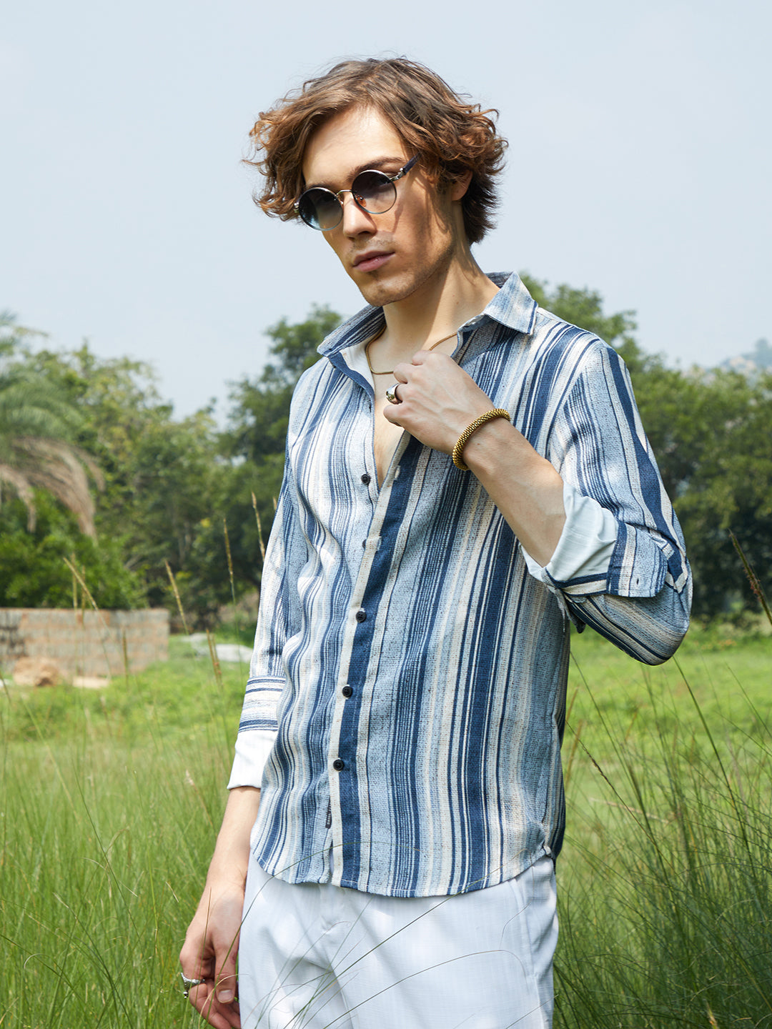 Campus Sutra Multitrack-Striped Shirt