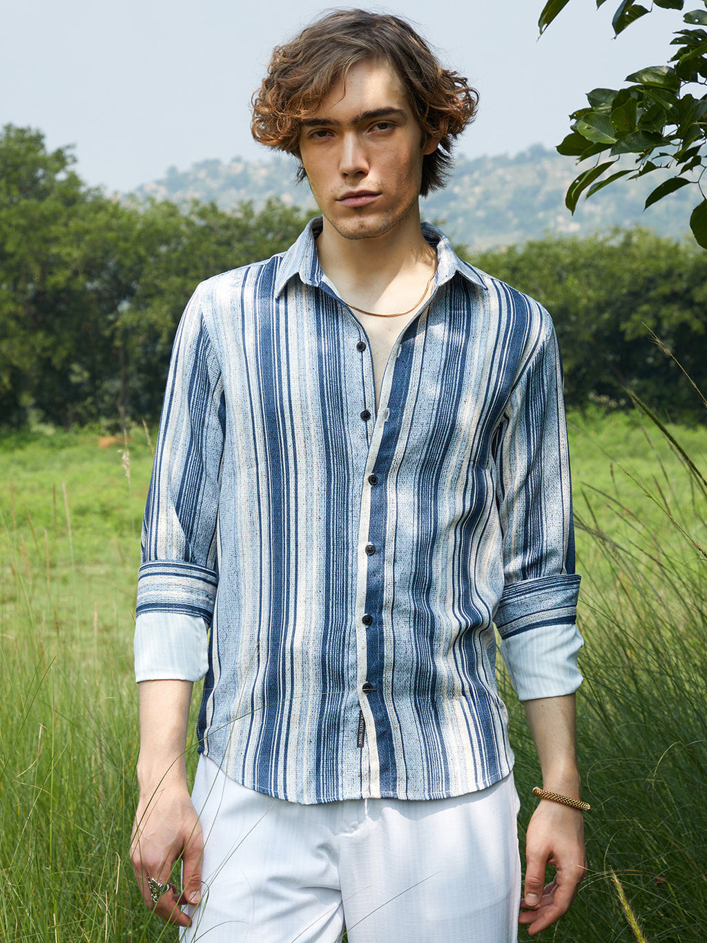 Campus Sutra Multitrack-Striped Shirt