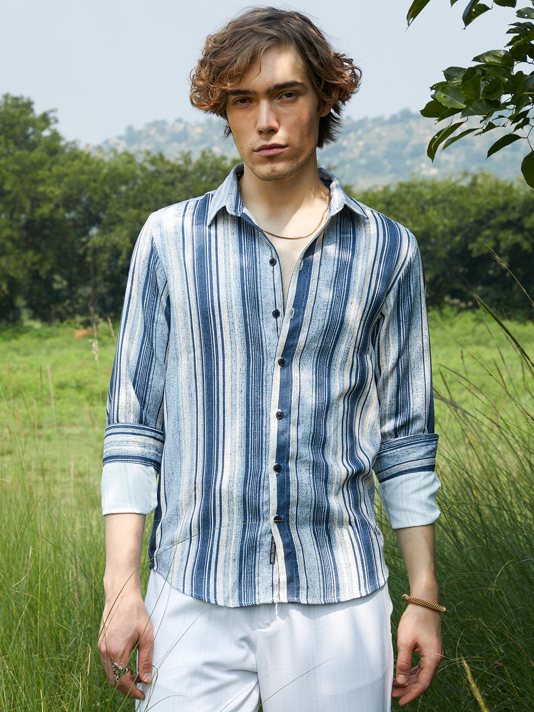 Campus Sutra Multitrack-Striped Shirt
