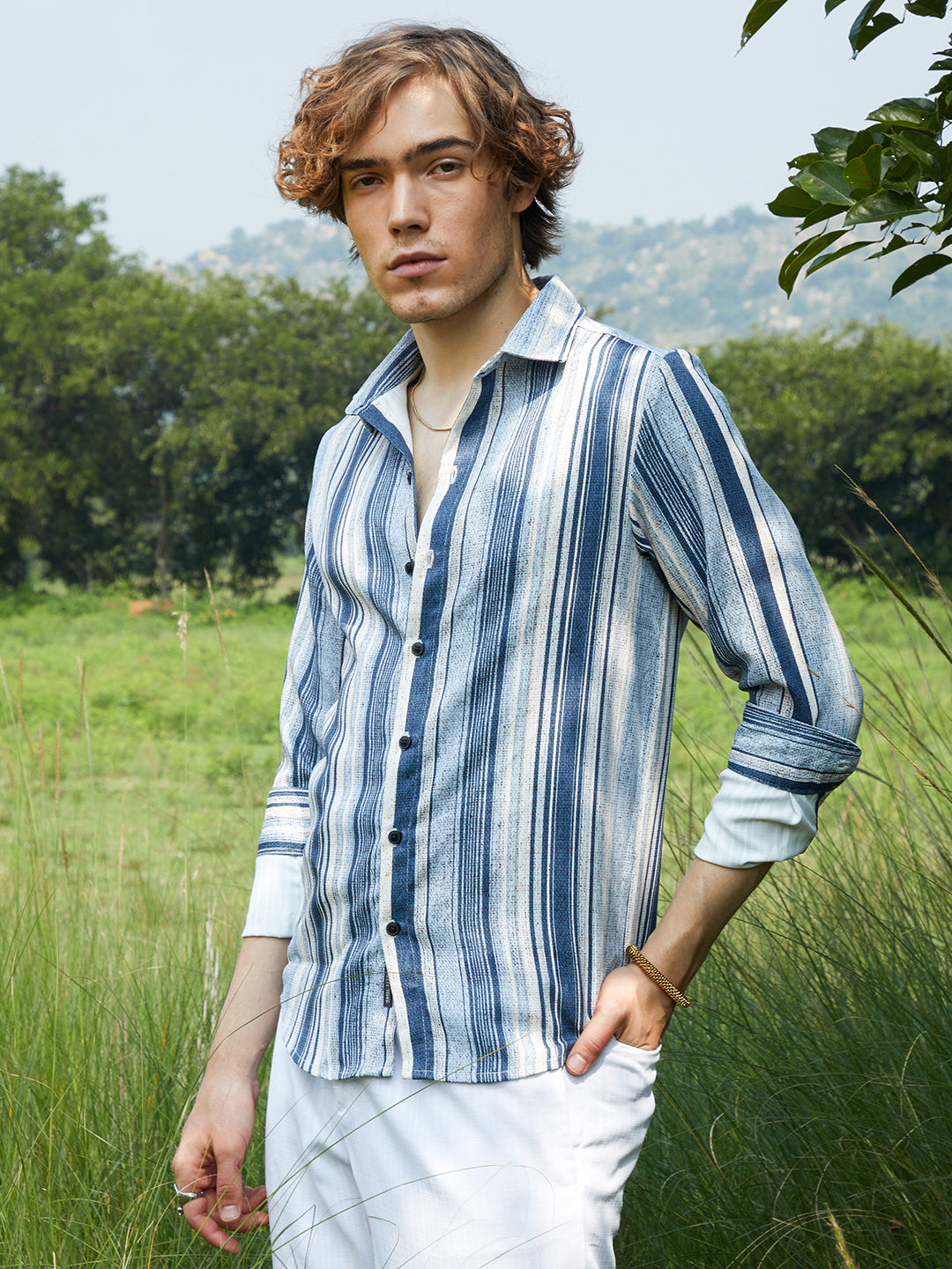 Campus Sutra Multitrack-Striped Shirt
