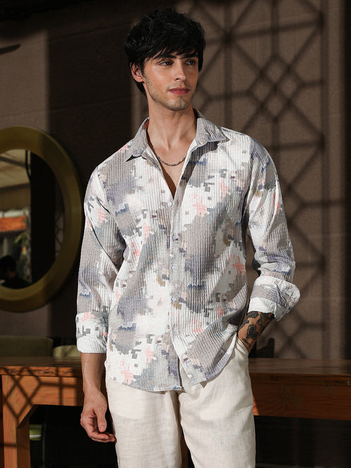 Campus Sutra Artistic-Blur Shirt