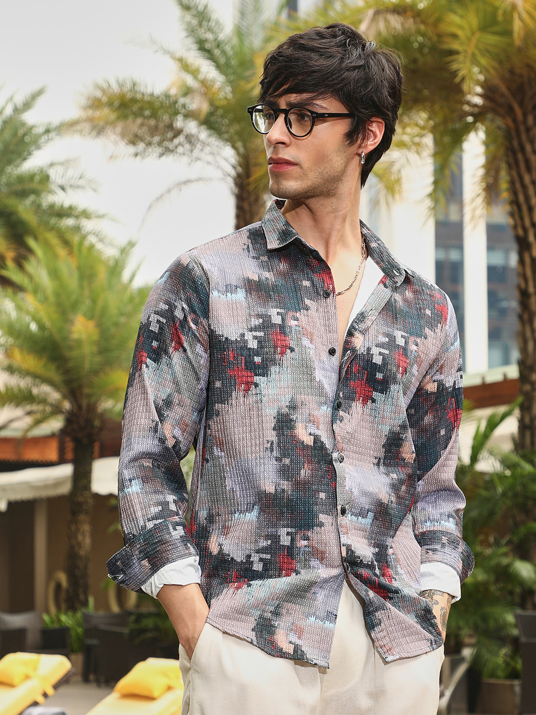 Campus Sutra Artistic-Blur Shirt