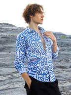 Campus Sutra Contrast Graffiti Shirt