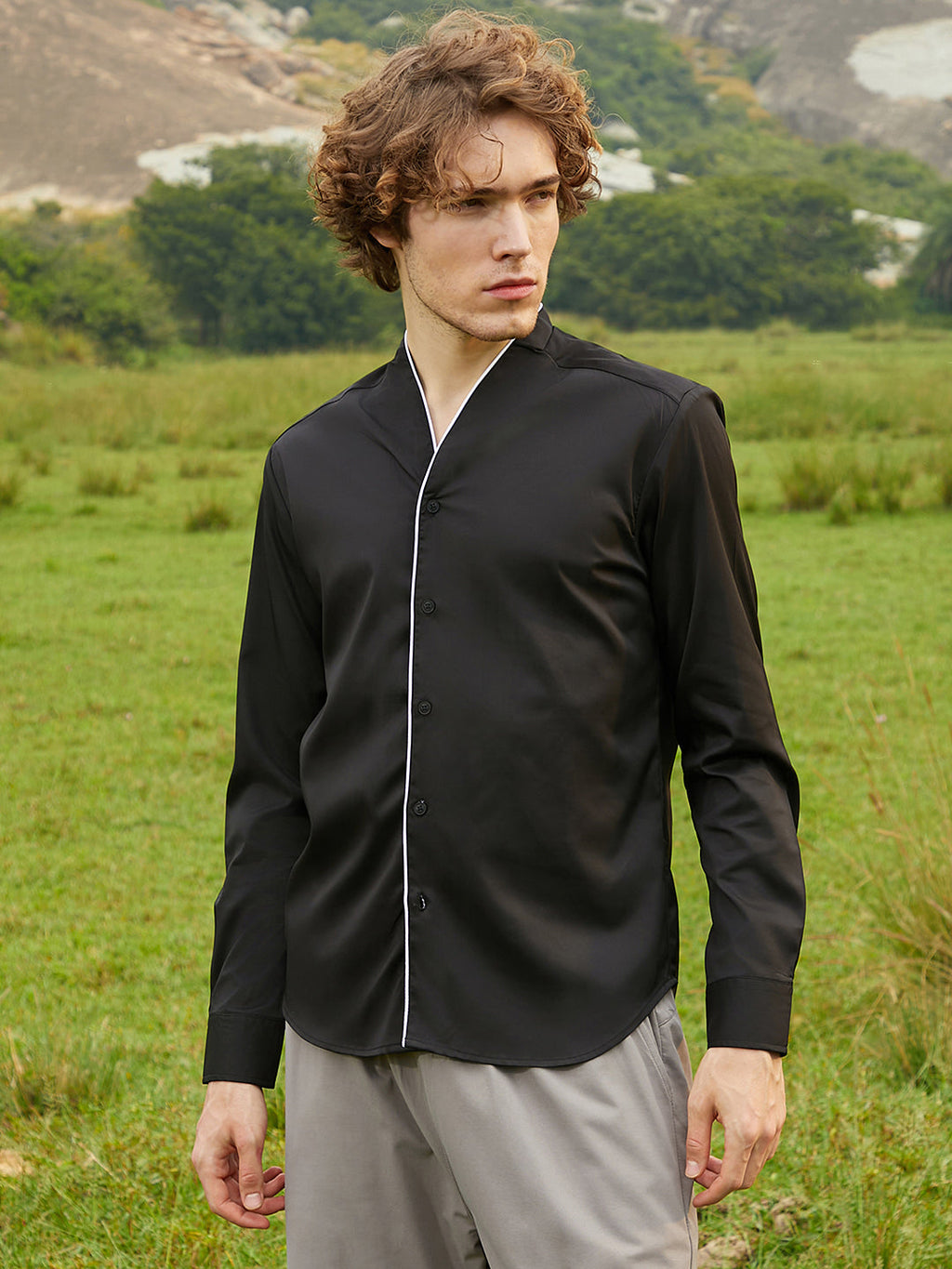 Campus Sutra Solid Culinary Shirt