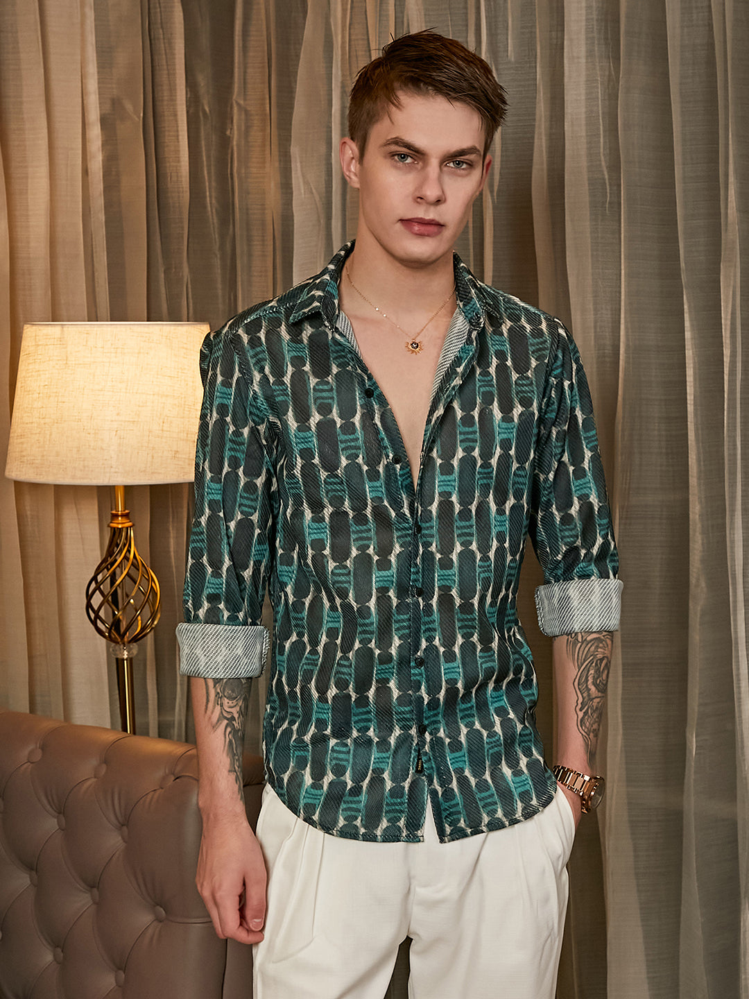 Campus Sutra Indie-Mesh Shirt