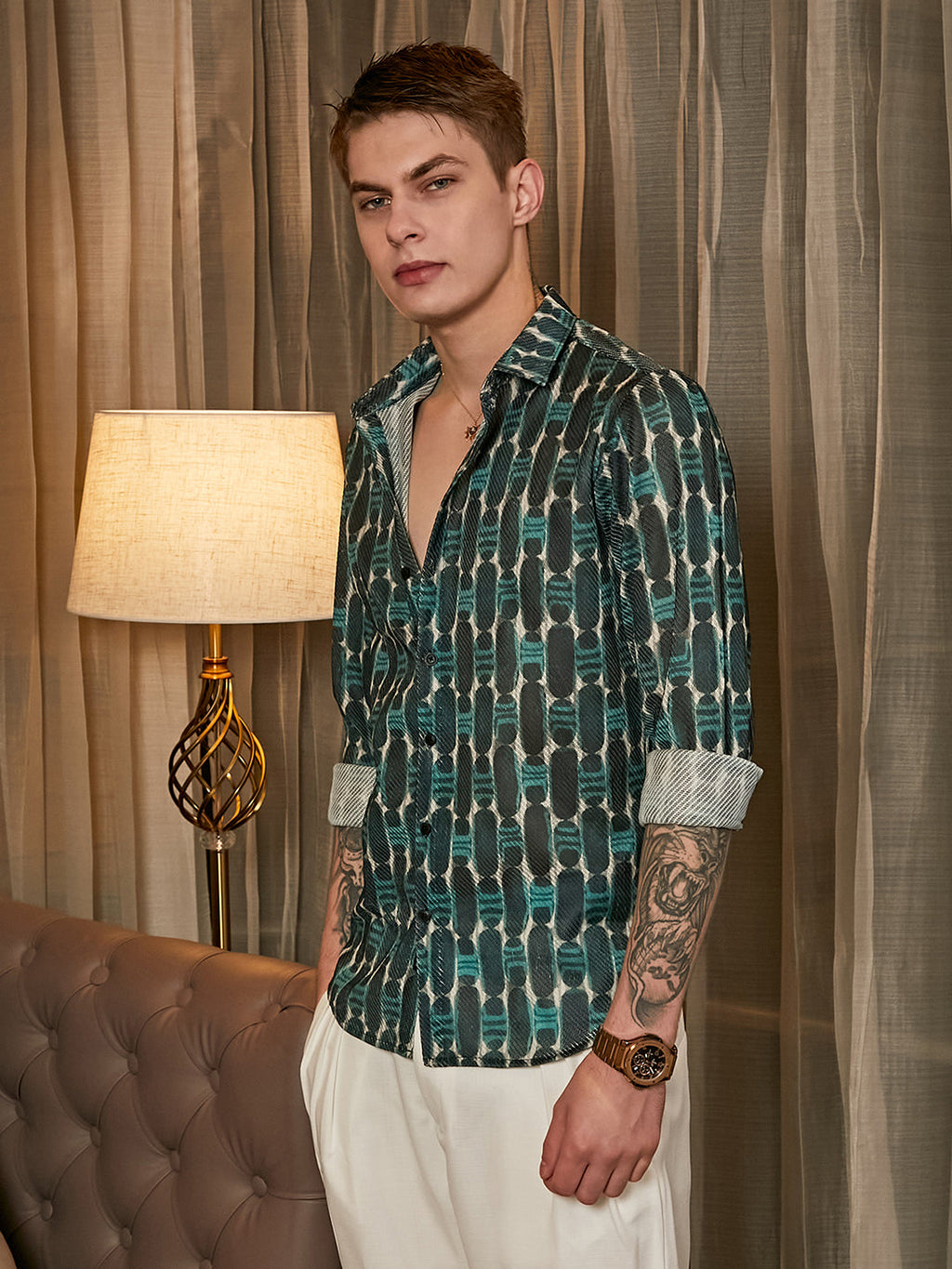 Campus Sutra Indie-Mesh Shirt