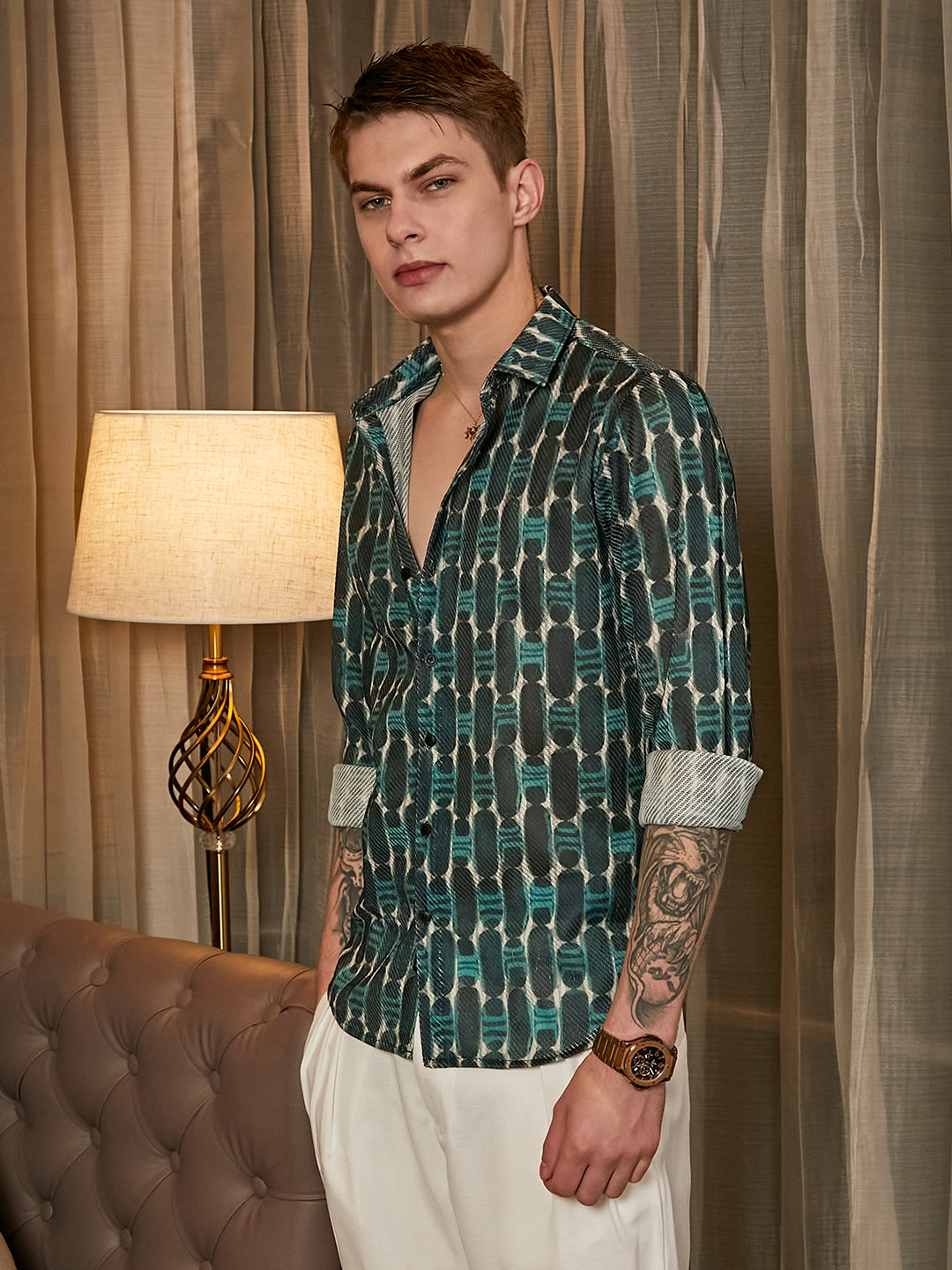 Campus Sutra Indie-Mesh Shirt