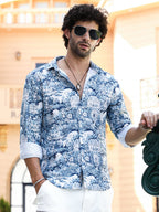 Campus Sutra Victorian-Landscape Tactile Shirt
