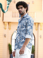 Campus Sutra Victorian-Landscape Tactile Shirt