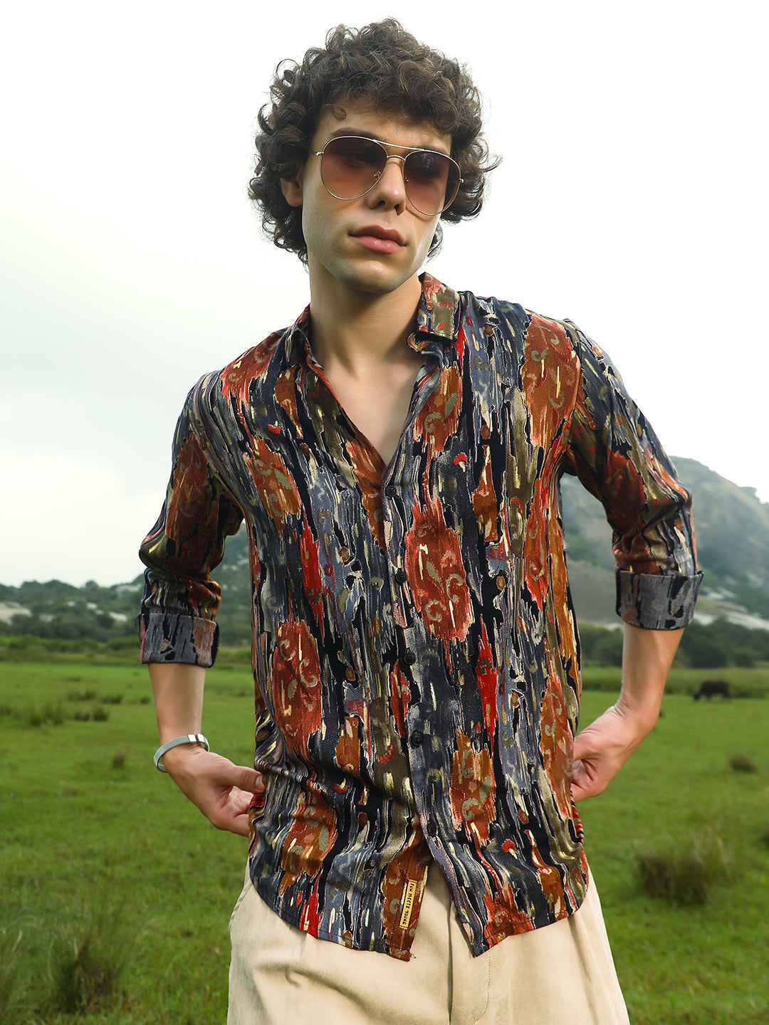 Campus Sutra Tarnished Foliage Shirt