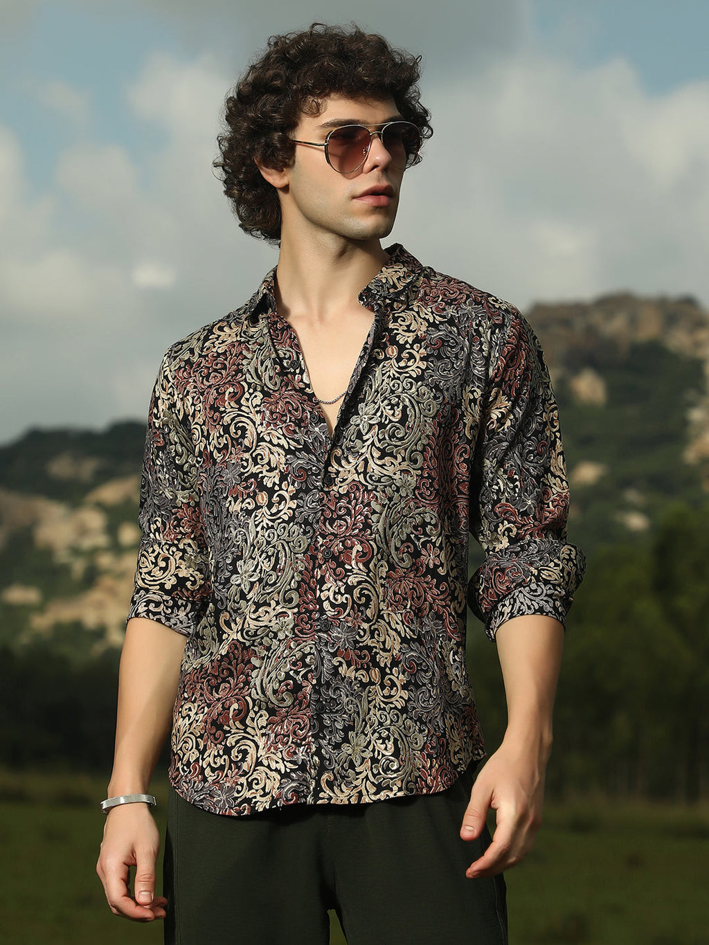 Campus Sutra Regal Foliage Shirt