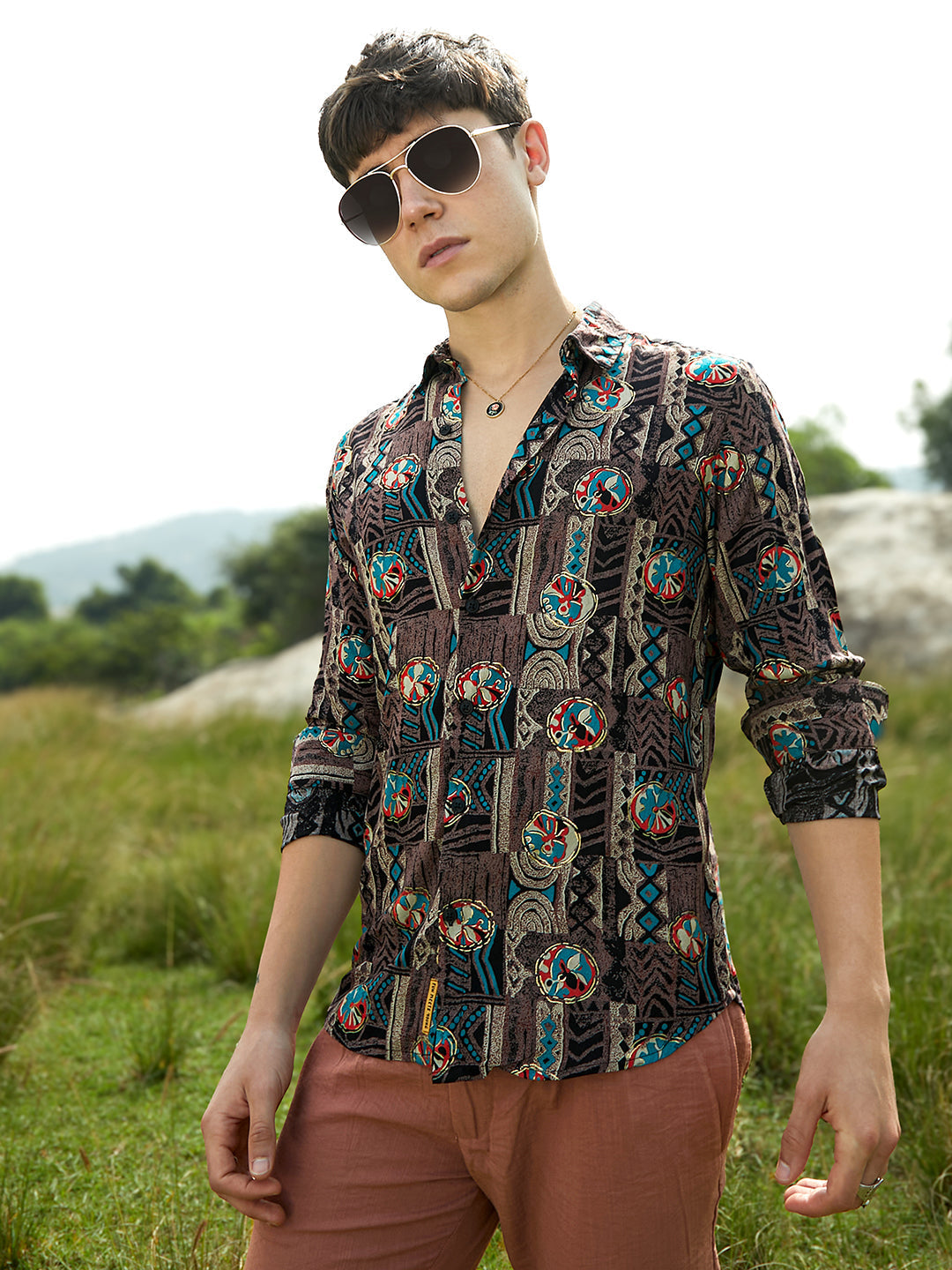 Campus Sutra Botanical Relic Shirt