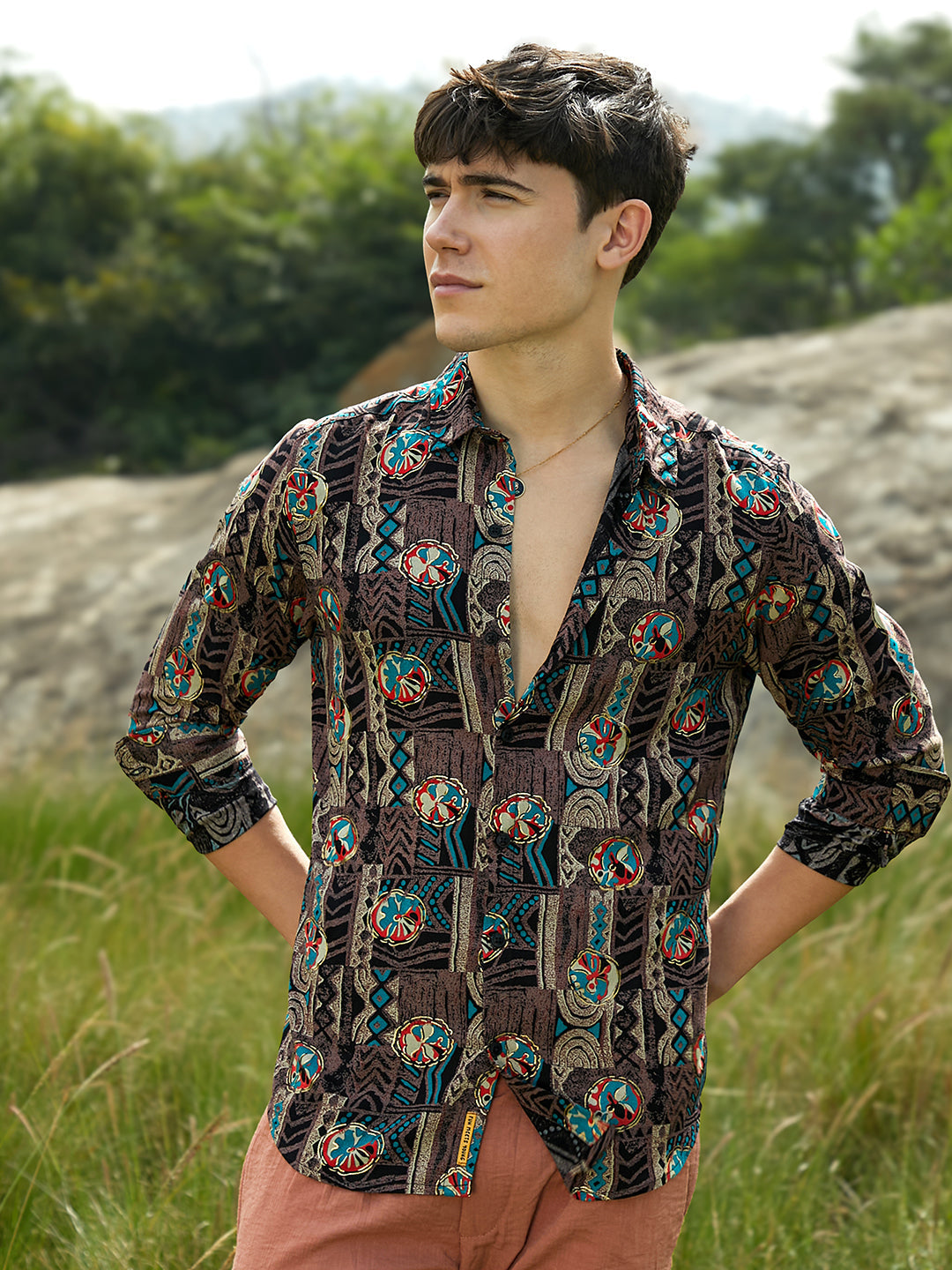 Campus Sutra Botanical Relic Shirt
