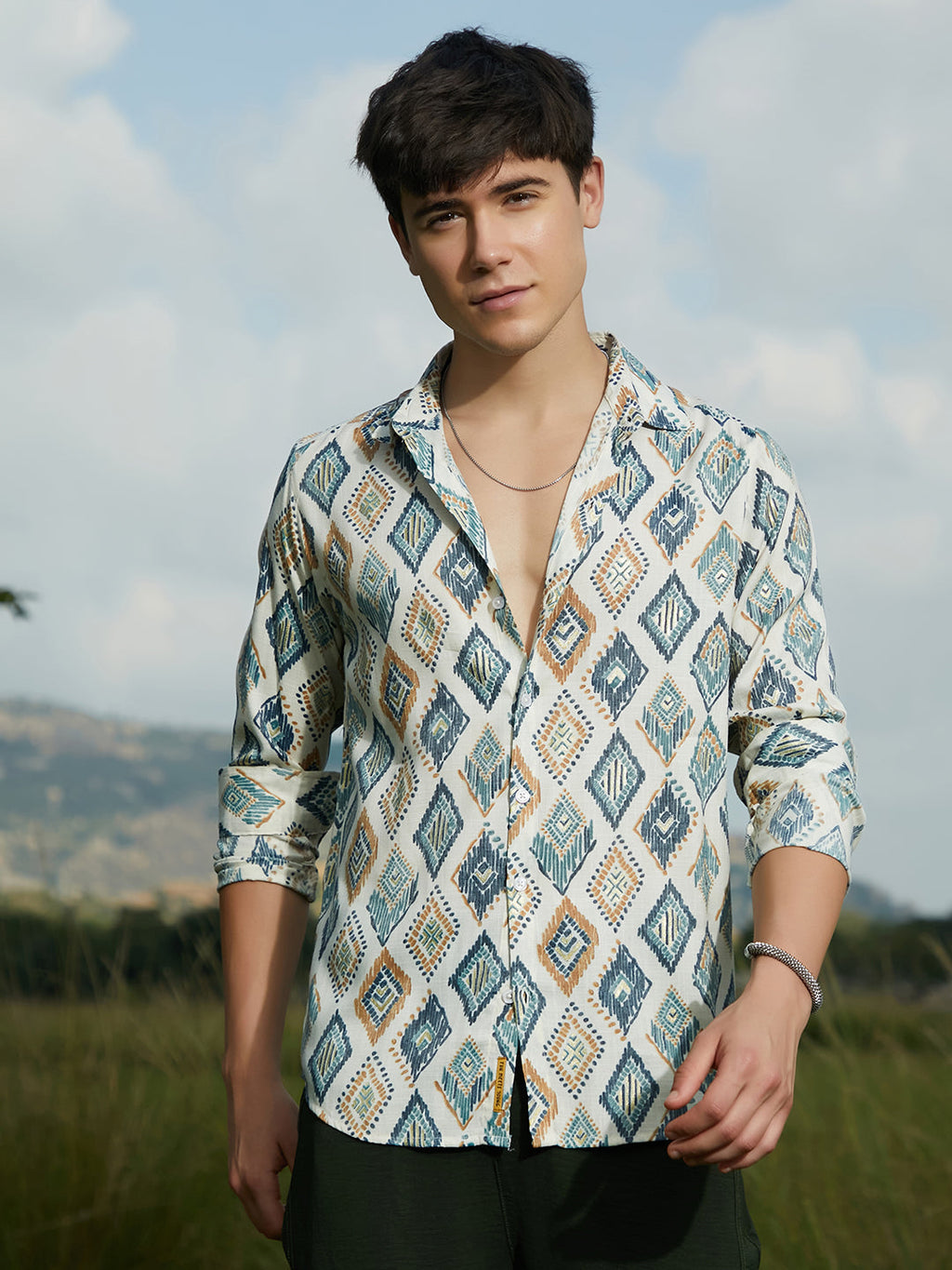 Campus Sutra Nomadic Lozenge Shirt