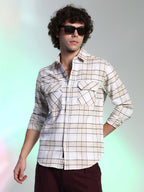 Campus Sutra Checkered Utility Shirt
