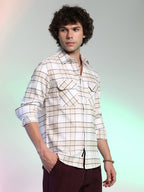 Campus Sutra Checkered Utility Shirt