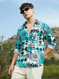 Campus Sutra Abstract Imprint Shirt