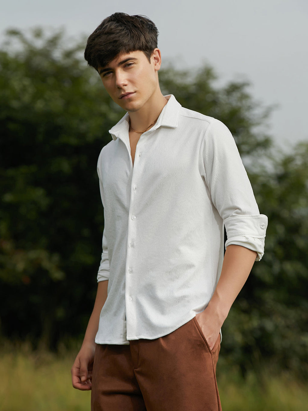 Campus Sutra Crimp-Tactile Shirt