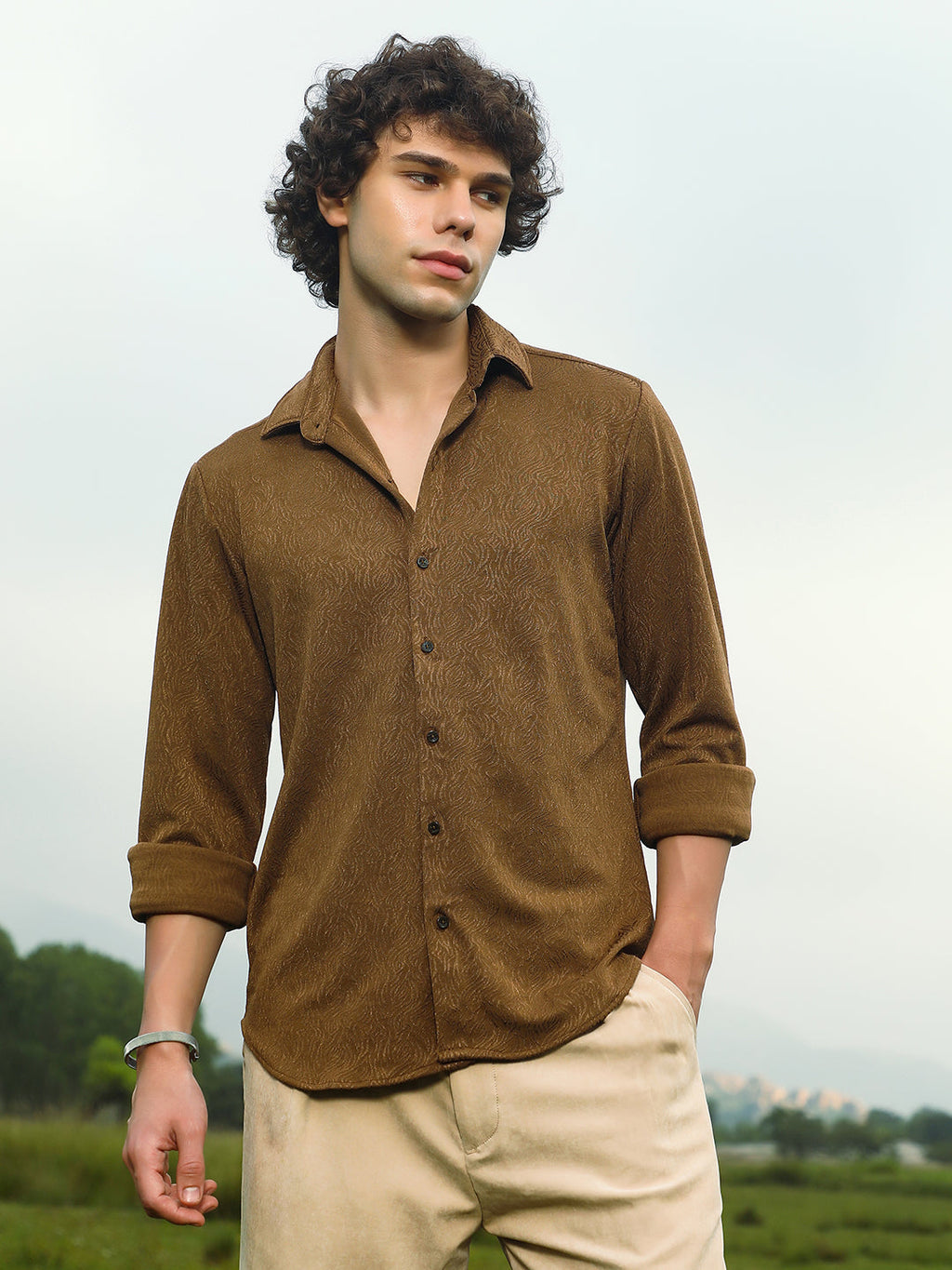 Campus Sutra Crimp-Tactile Shirt