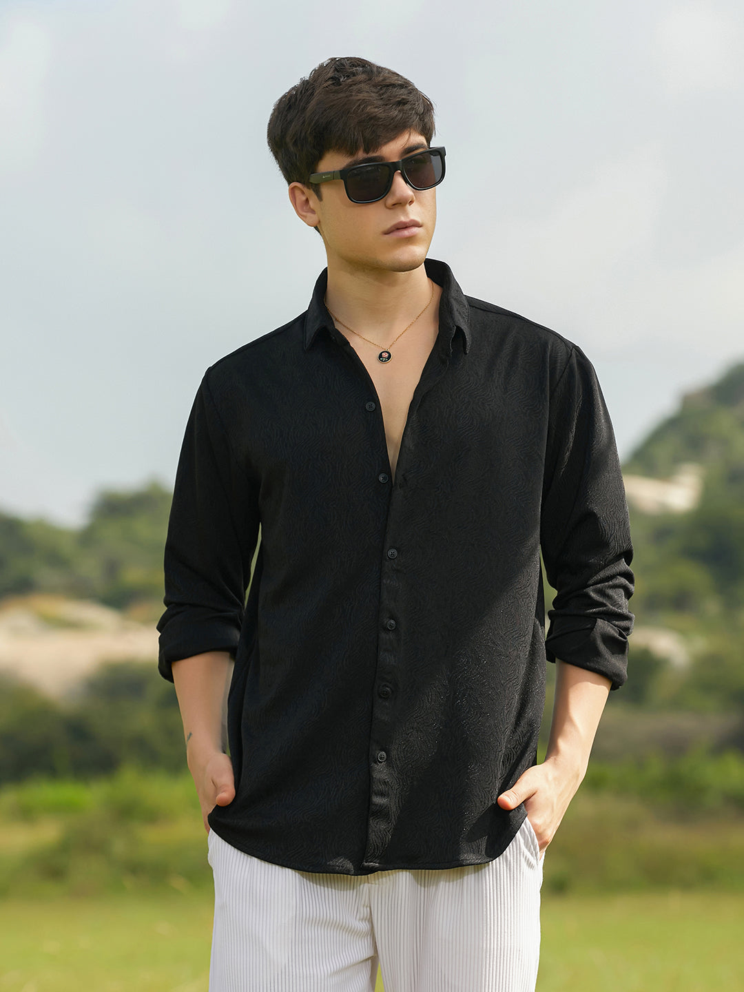 Campus Sutra Crimp-Tactile Shirt
